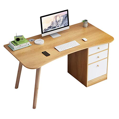 BOKNI Desktop-Computertisch aus Holz für das Heimbüro, Schreibtisch mit Schließfächern, einfacher Schreibtisch für Heimstudenten, großer PC-Laptop-Schreibtisch, Werkbank von BOKNI