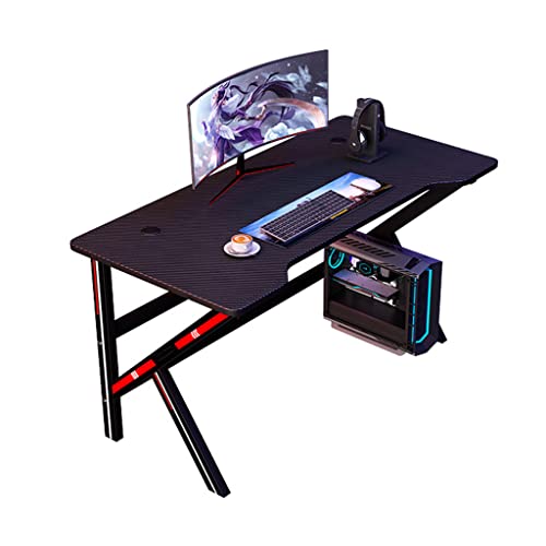 BOKNI Gaming-Schreibtisch, K-förmiger Schreibtisch, robust, Heimbüro, PC, Laptop, Workstation, Gaming-Computertisch, Arbeitszimmer, PC-Laptop-Tisch für große Räume, Schwarz-L 100 cm von BOKNI