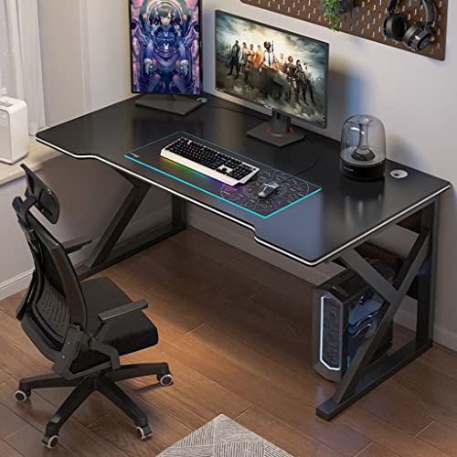 BOKNI Gaming-Tisch mit komplettem Schreibtisch-Mauspad, Computertisch-Gaming-Tisch, ergonomische PC-Gaming-Workstation mit großem Mauspad, Schwarz-L 80 cm von BOKNI