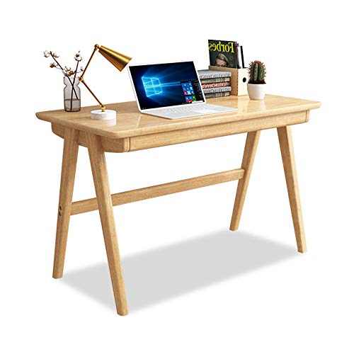 BOKNI Massivholz-Schreibtisch, Desktop-Computertisch, Schreibtisch mit Bücherregal, moderner, einfacher Studenten-Schreibtisch, PC-Laptop-Schreibtisch, Werkbank, Zuhause, Schlafzimmer, Büro-Schrei von BOKNI