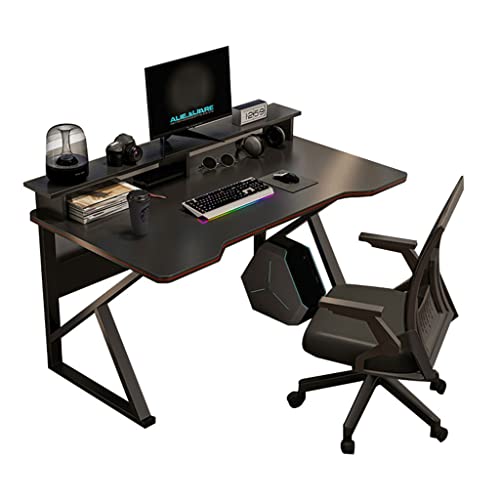Einfacher Gaming-Schreibtisch, K-förmiger Gamer-Arbeitsplatz, Computertisch, Gaming-Tisch, ergonomischer PC-Gaming-Arbeitsplatz für PC, großer Computertisch für Zuhause und Büro, L 100 cm von BOKNI