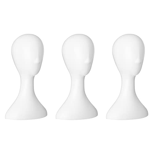 BOLAXHCA 3X Lady Hoch Kunststoff Kopf Perueckenkopf Weiblich Modellkopf von BOLAXHCA