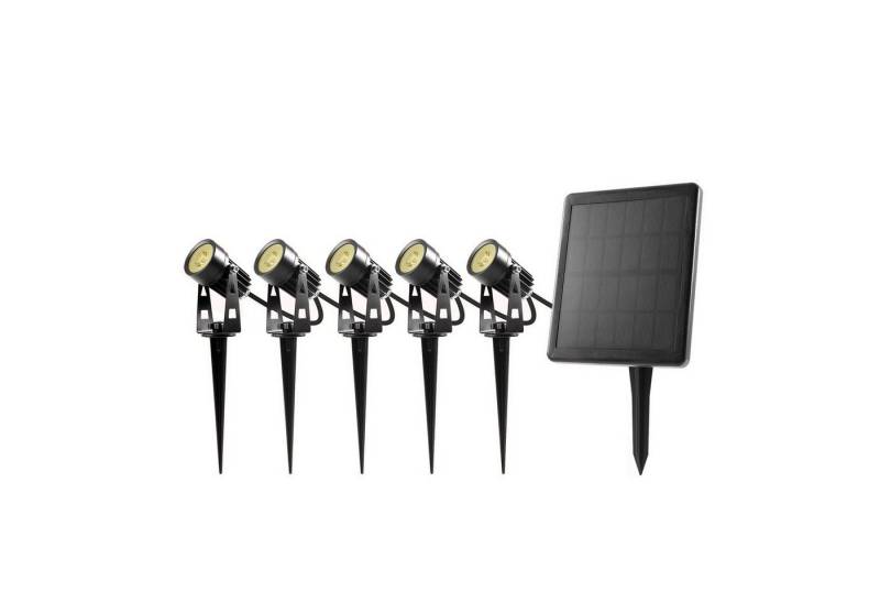 BOLD LED Solarleuchte Simon, LED wechselbar, warmweiß, LED-Spots warmweiß, Erdspieße aus Metall, Wasserdicht IP65 von BOLD