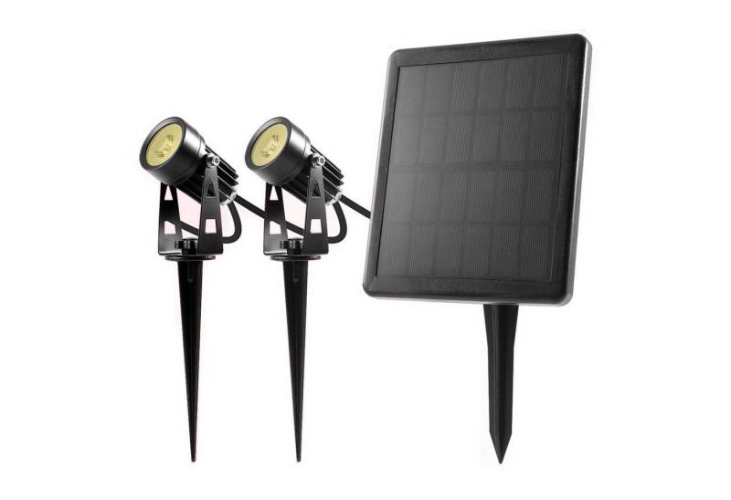 BOLD LED Solarleuchte Simon, LED wechselbar, warmweiß, LED-Spots warmweiß, Erdspieße aus Metall, Wasserdicht IP65 von BOLD