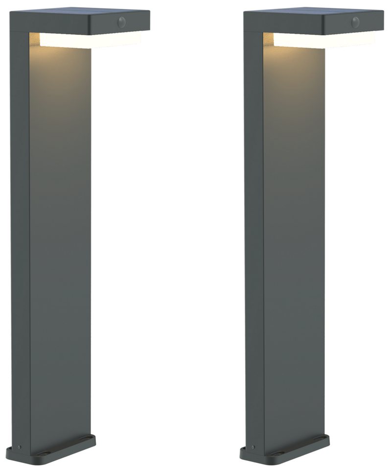 BOLD LED Solarleuchte Solar-Wegeleuchte mit infrarot Sensor, LED fest integriert, 300K Warmweiß von BOLD
