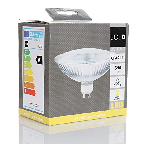 BOLD Lighting QPAR 111 (ES 111) LED GU10 Reflektor-Leuchtmittel (350 Lumen | 4 W entsprechen 32 W | 2700k warmweiß | 15.000 Std. Laufzeit) von BOLD