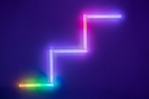 BOLD SMART Lines LED Wandleuchte Starter-Set [5x LED Panel mit Timerfunktion / WLAN Steuerung per "Smart Life" App, 16 Millionen Farben, Musikmodul, Montage über Magnetplatten] von BOLD LIGHTING