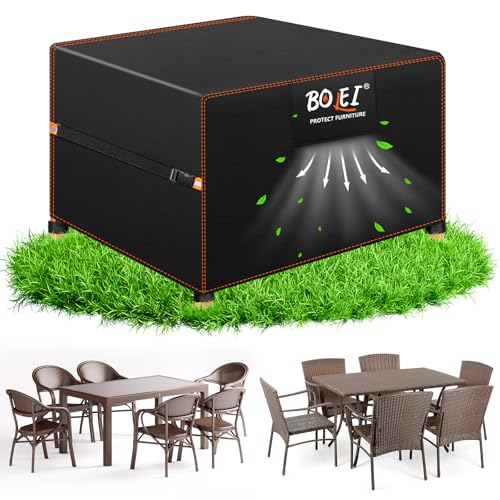 BOLEi Abdeckung Gartenmöbel Winterfest | Abdeckplane mit Belüftungsöffnungen | 420D Oxford-Stoff Schutzhülle Wasserdicht Regenfest Winddicht |Schutzhülle für Rattanmöbel Balkonmöbel 125 x125 x74cm BOLEi Abdeckung Gartenmöbel Winterfest | Abdeckplane mit Belüftungsöffnungen | 420D Oxford-Stoff Schutzhülle Wasserdicht Regenfest Winddicht |Schutzhülle für Rattanmöbel Balkonmöbel 125 x125 x74cm von BOLEi