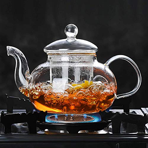 BOLLAER Hitzebeständige Glas-Teekanne, Glas-Teekanne für Herd geeignet, Glas-Teekanne mit herausnehmbarem Teesieb, lose Blätter und blühende Teebereiter von BOLLAER