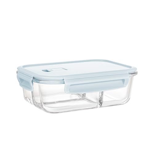 Lunch Box,Mikrowellengeeignete Lunch Box,Borosilikatglas Crisper,Blau,950ml Bento Box,Obst Blue von BOLNEY