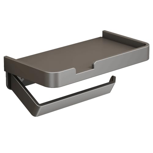 Moderner, minimalistischer Toilettenpapierhalter, ohne Stanzung, Rollenhalter, Gunmetal Grey Grey von BOLNEY