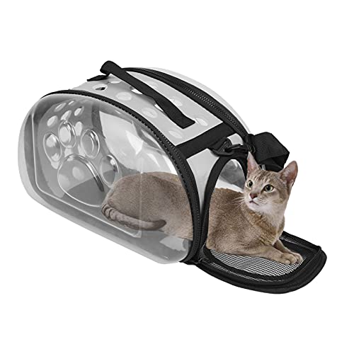 BOLORAMO Transportbox für Haustiere, praktisch und stylisch Katzentransportbox Stark und bissfest, robust für Reisende Haustiere(Grey, M) von BOLORAMO