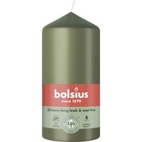 Bolsius Stumpenkerze olive 12 cm Ø 5,8 cm von BOLSIUS