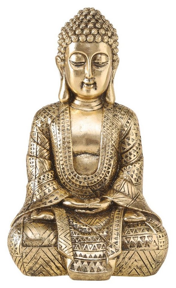 BOLTZE GRUPPE GmbH Buddhafigur JARVEN, Goldgelb, Kunstharz, H 30 cm, Sitzend, (1 St) von BOLTZE GRUPPE GmbH