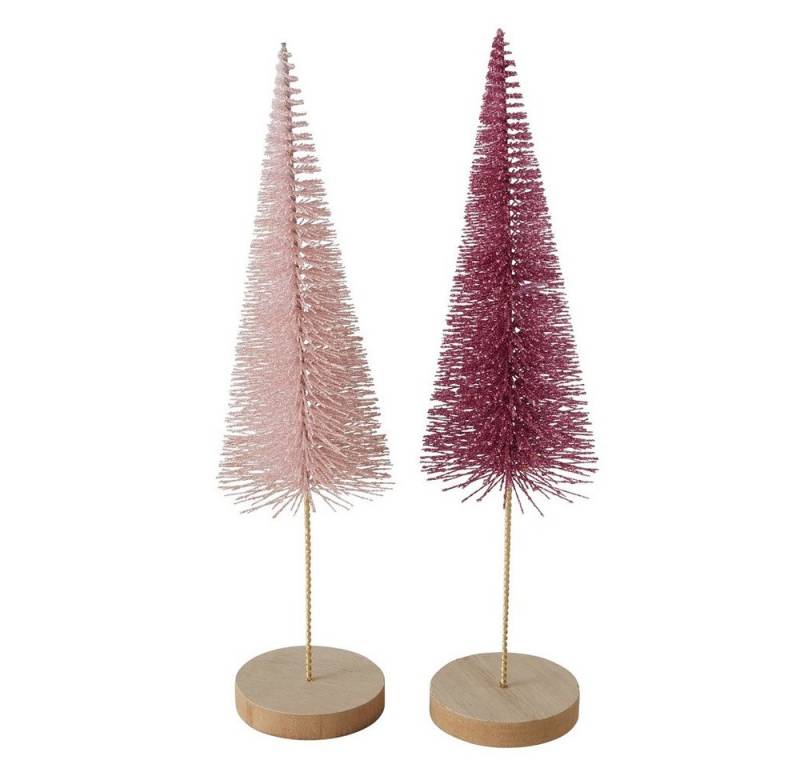BOLTZE GRUPPE GmbH Dekobaum Dekoaufsteller Tarvo Weihnachtsbaum H 30 cm rosa Kunststoff 2er Set von BOLTZE GRUPPE GmbH