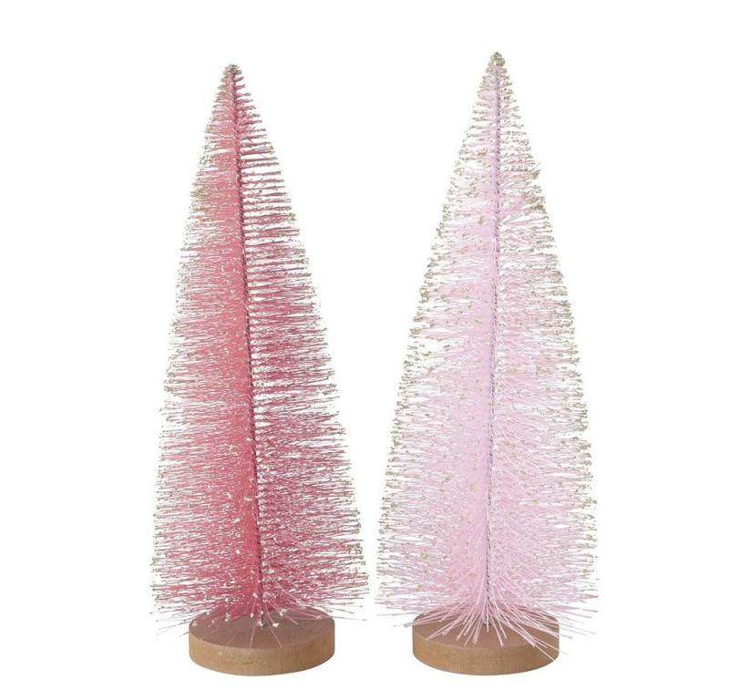 BOLTZE GRUPPE GmbH Dekobaum Dekoaufsteller Tarvo Weihnachtsbaum H 32 cm rosa Kunststoff 2er Set von BOLTZE GRUPPE GmbH