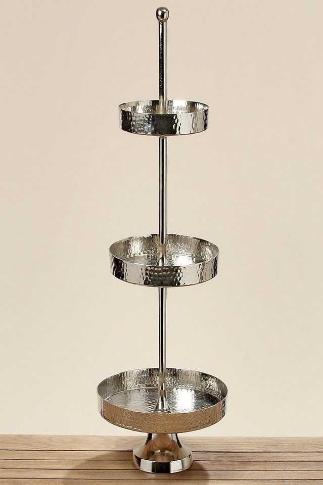 BOLTZE GRUPPE GmbH Dekoetagere Etagere 3 Ebenen Aluminium H 70cm silber von BOLTZE GRUPPE GmbH