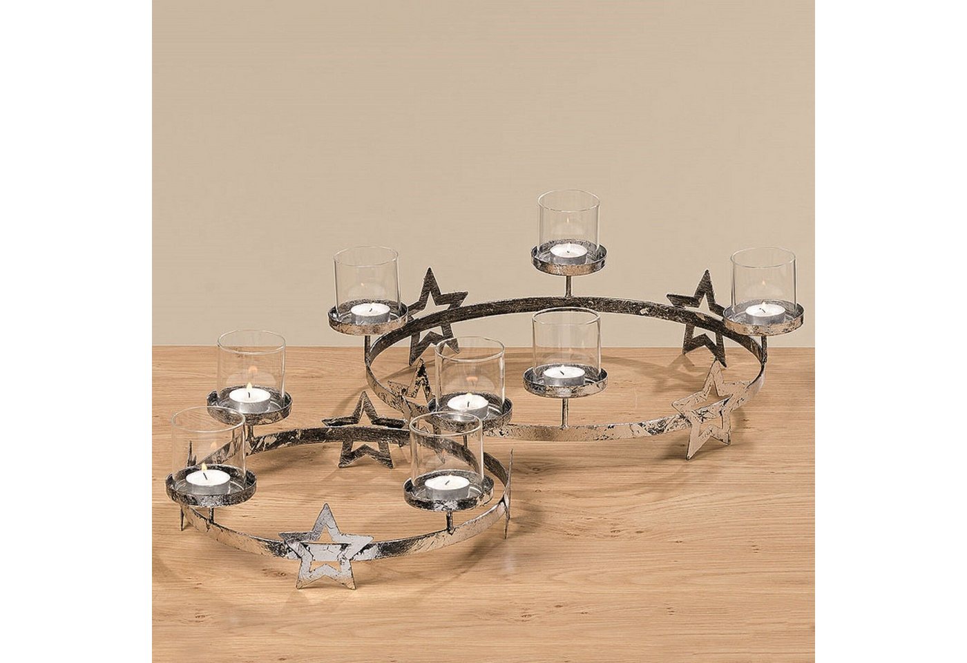 BOLTZE GRUPPE GmbH Kerzenleuchter Kerzenleuchter Kerzenständer Sky Eisen silber Ø 37 -47 cm 2er Set BOLTZE GRUPPE GmbH Kerzenleuchter Kerzenleuchter Kerzenständer Sky Eisen silber Ø 37 -47 cm 2er Set von BOLTZE GRUPPE GmbH