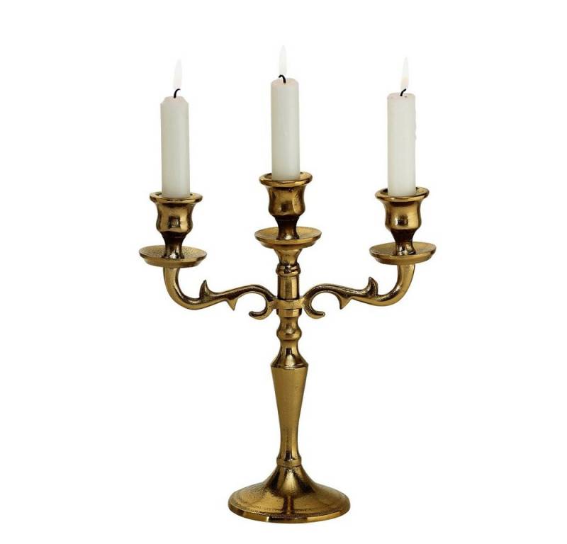 BOLTZE GRUPPE GmbH Kerzenleuchter Kerzenleuchter Varas Kerzenständer Metall 3-flammig H 26 cm gold von BOLTZE GRUPPE GmbH