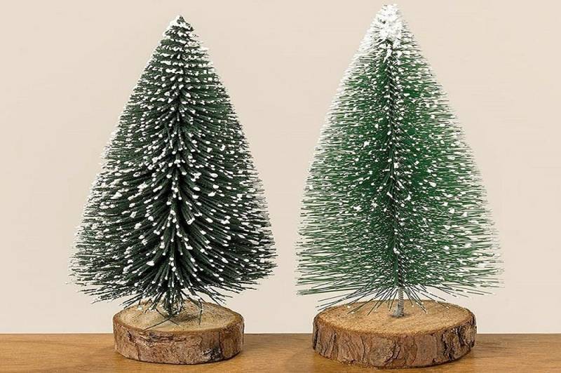 BOLTZE GRUPPE GmbH Künstlicher Weihnachtsbaum Deko-Baum 2er-Set H16cm Holz grün von BOLTZE GRUPPE GmbH