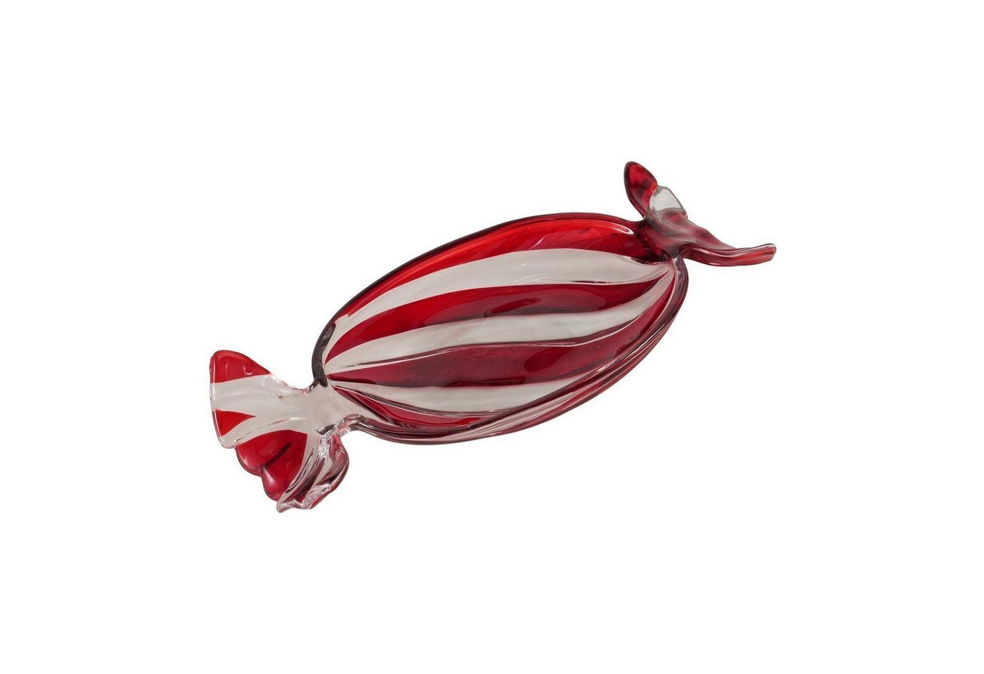 BOLTZE GRUPPE GmbH Servierplatte Servierschale SWEETY, 34,5 x 15,3 cm, Rot, Weiß, Glas, (1-tlg), in Form eines Bonbons von BOLTZE GRUPPE GmbH
