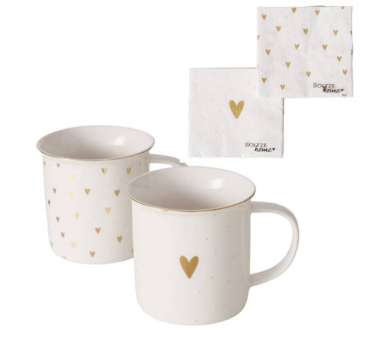 BOLTZE GRUPPE GmbH Tasse Boltze Set 2 x Becher + 2 x Servietten Dilara von BOLTZE GRUPPE GmbH
