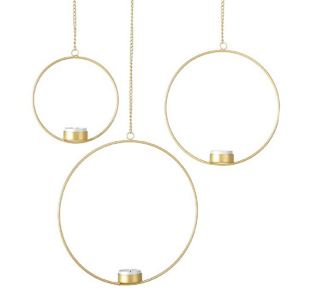 BOLTZE GRUPPE GmbH Teelichthalter Teelichthalter Rumba Ø 15-25cm gold Eisen 3 teilig von BOLTZE GRUPPE GmbH
