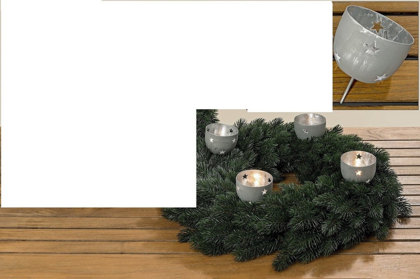 BOLTZE GRUPPE GmbH Teelichthalter Windlicht Kerzenhalter 4er-Set in Graugrün BOLTZE GRUPPE GmbH Teelichthalter Windlicht Kerzenhalter 4er-Set in Graugrün von BOLTZE GRUPPE GmbH