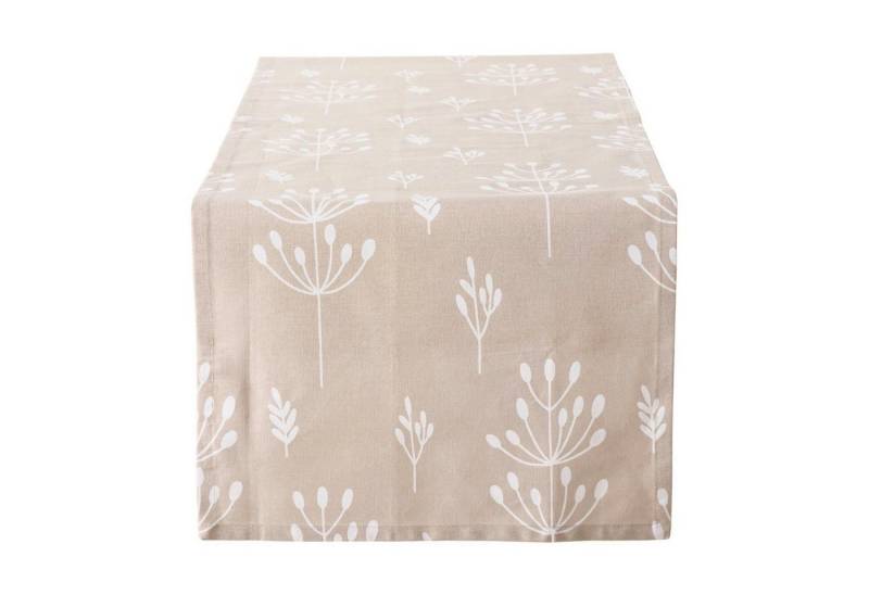 BOLTZE GRUPPE GmbH Tischläufer FARAH, B 40 cm, L 140 cm, Beige, Weiß, Zweigenmotive von BOLTZE GRUPPE GmbH