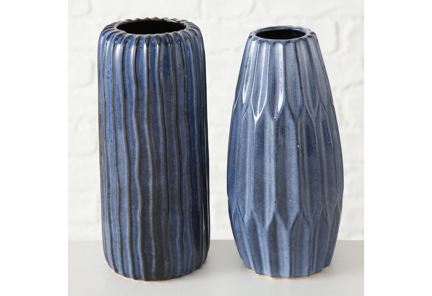 BOLTZE GRUPPE GmbH Tischvase 2er-Set Vasen Aquarel in Meeresblau von BOLTZE GRUPPE GmbH