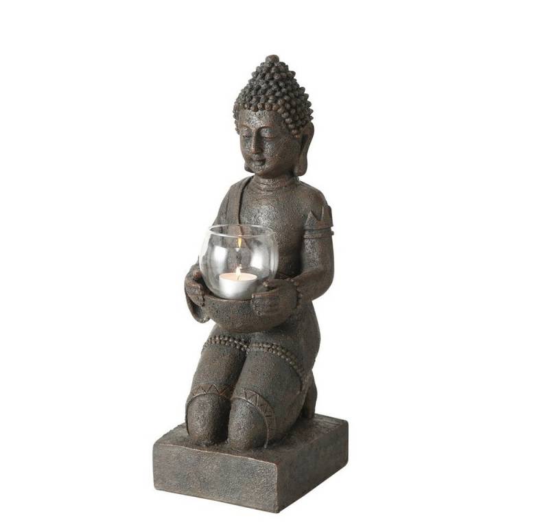 BOLTZE GRUPPE GmbH Buddhafigur Buddha Statue Windlichthalter Kerzenständer Dekofigur H 44 cm 5989500 von BOLTZE GRUPPE GmbH