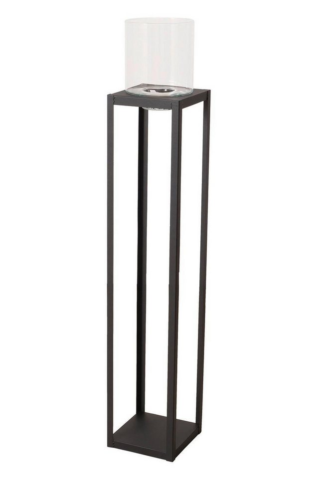 BOLTZE GRUPPE GmbH Windlicht VITALI, Ø 21,5 cm, H 125 cm, Schwarz, Metall, (1 St), mit Glaseinsatz von BOLTZE GRUPPE GmbH