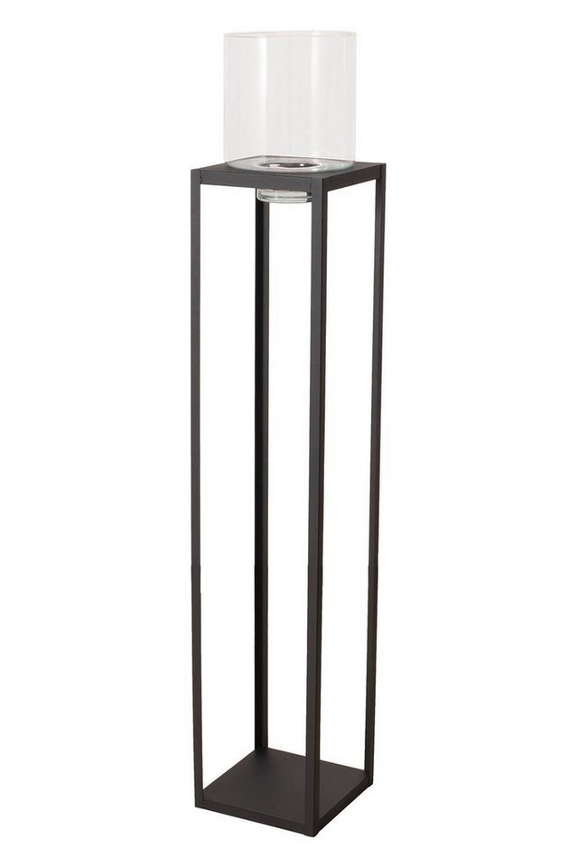 BOLTZE GRUPPE GmbH Windlicht VITALI, Ø 26 cm, H 149 cm, Schwarz, Metall, (1 St), mit Glaseinsatz von BOLTZE GRUPPE GmbH
