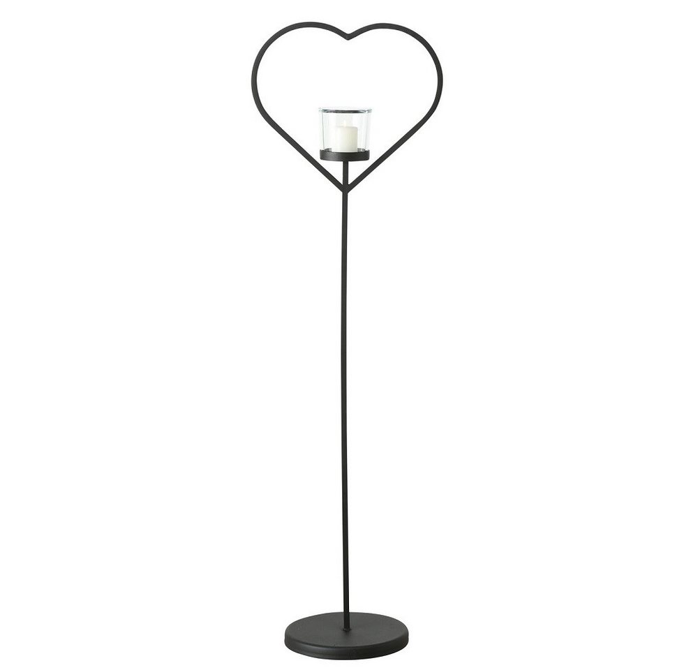 BOLTZE GRUPPE GmbH Windlicht Windlicht Lex Ständer Herz schwarz Eisen H 150cm von BOLTZE GRUPPE GmbH