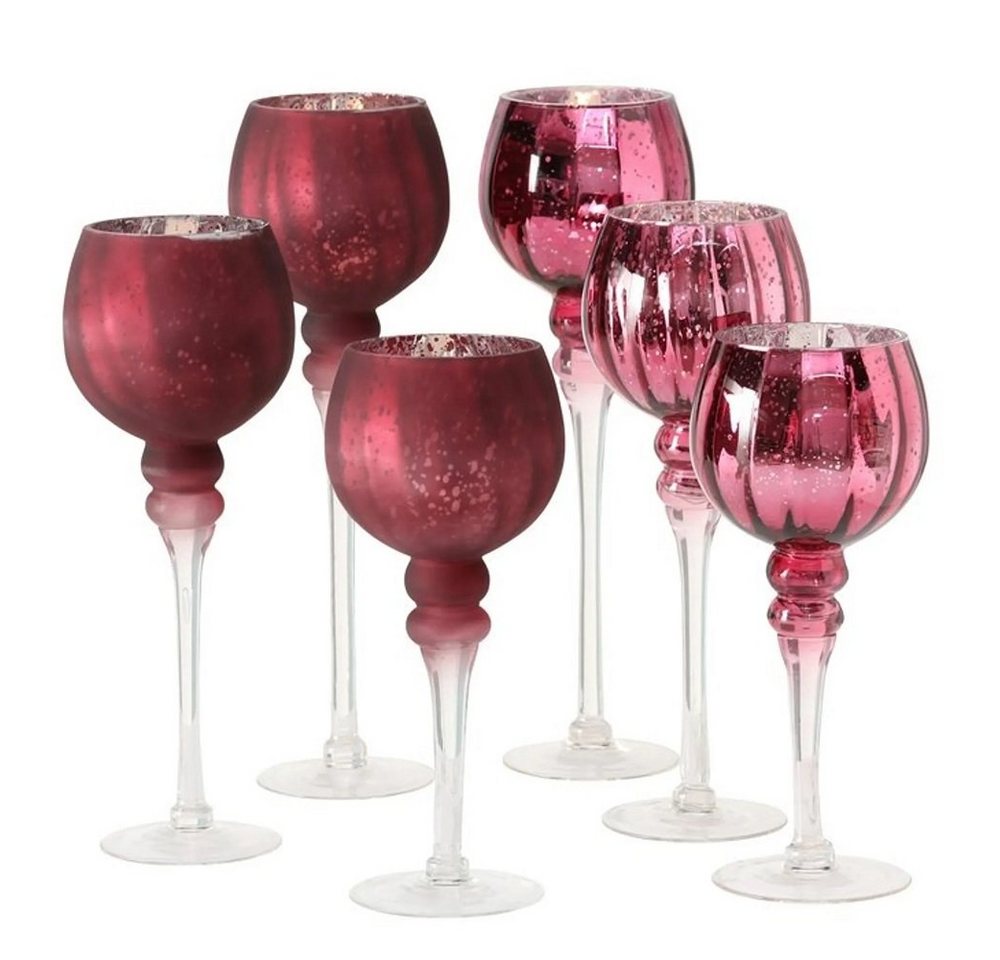 BOLTZE GRUPPE GmbH Windlicht Windlicht Manou Glas rosa matt-glänzend 3teilig von BOLTZE GRUPPE GmbH