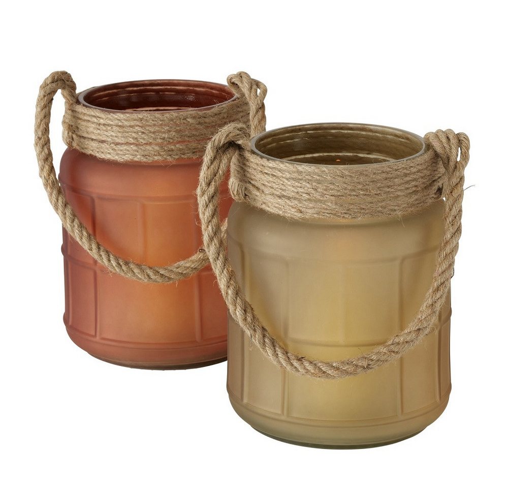 BOLTZE GRUPPE GmbH Windlicht Windlicht Teelichthalter Glas Juteseil Hängen H 26 cm Stückpreis von BOLTZE GRUPPE GmbH