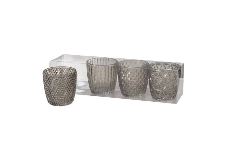 BOLTZE GRUPPE GmbH Teelichthalter Windlicht Marilu Glas lackiert grau Höhe 8 cm Ø 8 cm 4-teilig BOLTZE GRUPPE GmbH Teelichthalter Windlicht Marilu Glas lackiert grau Höhe 8 cm Ø 8 cm 4-teilig von BOLTZE GRUPPE GmbH