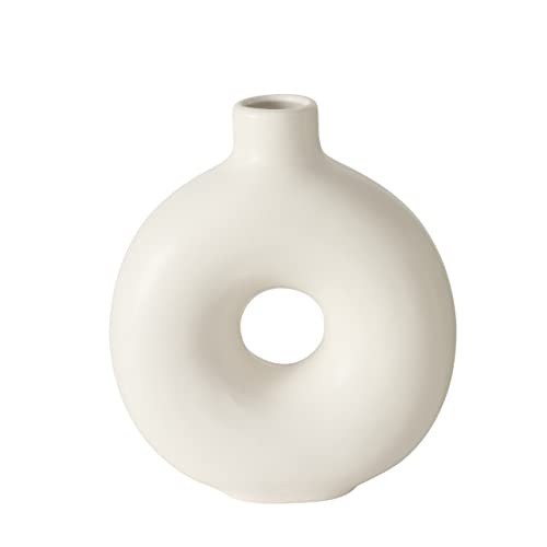 Boltze Vasen Set Lanyo (Farbe weiß, Blumenvase aus Keramik, runde Form, Maße 17x7x20 cm, Deko-Vase) 2024828 von BOLTZE