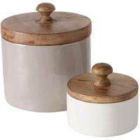 Aufbewahrungsboxen pelia, Mangoholz, 2er-Set von BOLTZE GRUPPE