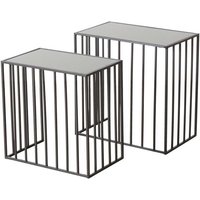 Boltze Gruppe - Beistelltische aus Metall joris, mit Spiegelplatte, 2er-Set von BOLTZE GRUPPE