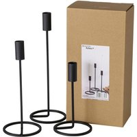 Boltze Gruppe - Boltze Kerzenleuchter Kerzenhalter Schwarz Eisen Kerzenständer 1018034 von BOLTZE GRUPPE