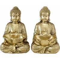 Boltze Gruppe - Buddha Dekofigur sitzend Asia Skulptur Kunstharz gold Feng Shui Dekoration 2er Set, Boltze 2021250 Boltze Gruppe - Buddha Dekofigur sitzend Asia Skulptur Kunstharz gold Feng Shui Dekoration 2er Set, Boltze 2021250 von BOLTZE GRUPPE