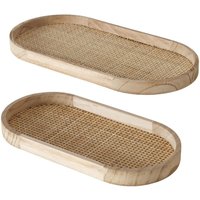 Dekoratives Tablett ceres, Rattan-Geflecht, 2er-Set von BOLTZE GRUPPE