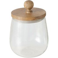 Boltze Gruppe - Glas varud mit Deckel aus Mangoholz, ø 12 cm von BOLTZE GRUPPE