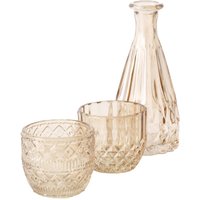 Dekoset aus Glas Kerzenhalter und Vase cherin, 3er Set von BOLTZE GRUPPE