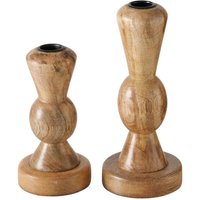 Boltze Gruppe - Kerzenhalter aus Holz 16 - 20,5 cm kessa, 2er Set von BOLTZE GRUPPE