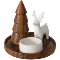 Kerzenhalter mit Tannenbaum und Figur SKANDO, H. 12 cm von BOLTZE GRUPPE