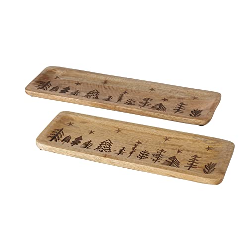 2 x Tablett Lozey Holz Breite 13 cm cm Natur, Weihnachten, Advent von BOLTZE