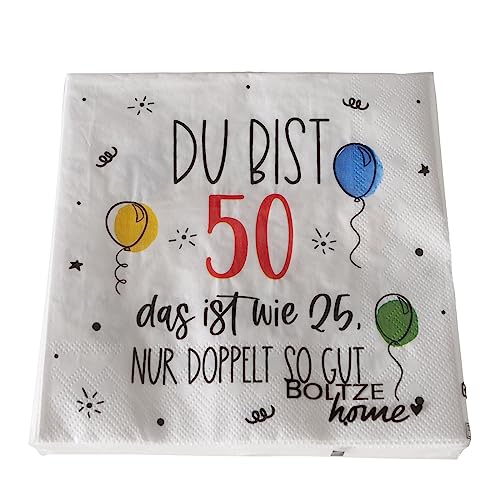 20 Servietten zum Geburtstag, 17x17cm, 3lagig; Papier (50) von BOLTZE