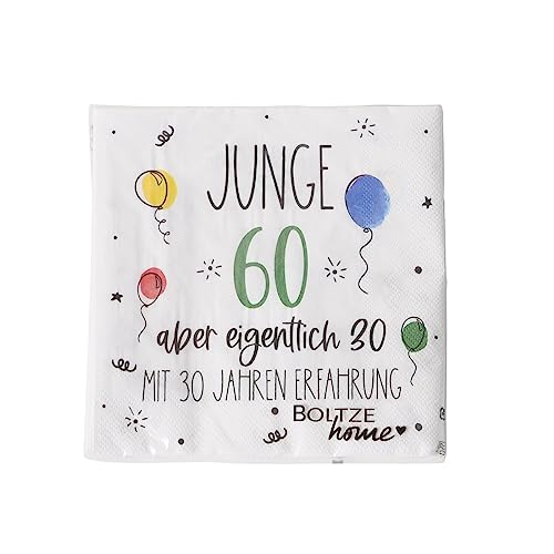 20 Servietten zum Geburtstag, 17x17cm, 3lagig; Papier (60) von BOLTZE